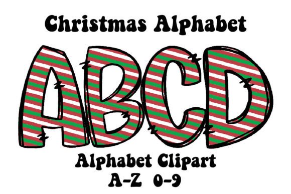Candy Christmas Alphabet Doodle Png: Festive Design Assets