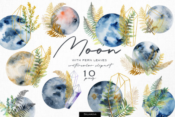 Elevate Your Designs with Fern Moon Clipart