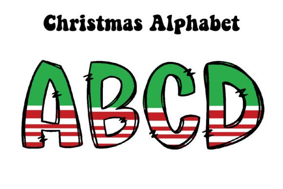 Elf Christmas Doodle Alphabet: Festive PNGs for Design Projects