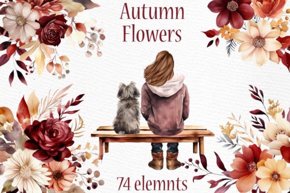 Embrace Autumn's Palette: Using Burgundy Floral Clipart