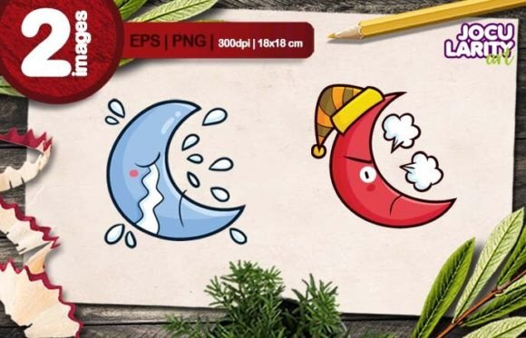 Expressive Moon Cartoon Vector for Creative Projects