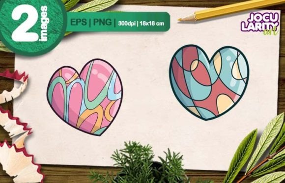Funny Curly Hearts Cartoon Illustration: A Playful Asset for Modern Creators