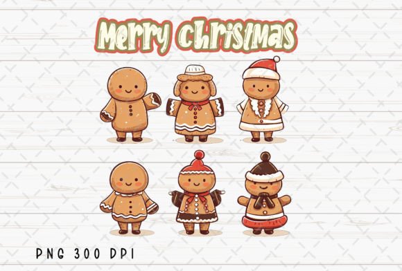 Gingerbread Retro Merry Christmas PNG: A Sweet Holiday Design Asset
