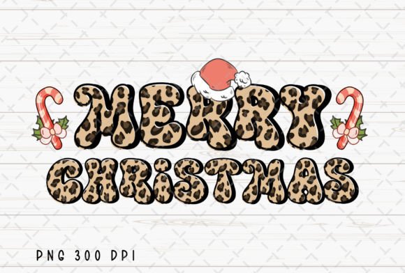Retro Merry Christmas Leopard PNG: A Wildly Festive Design Asset