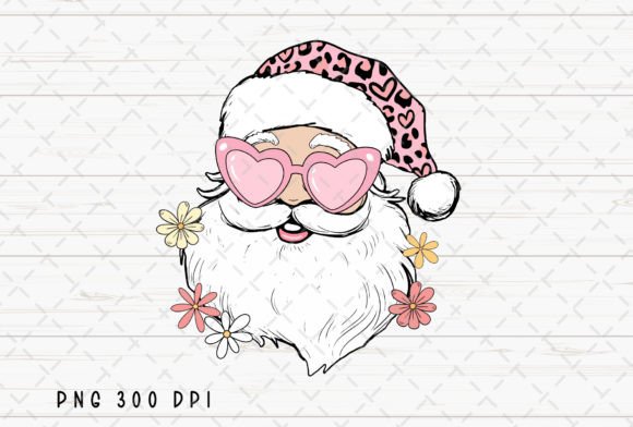 Retro Pink Christmas: Santa Claus PNG for Festive Designs