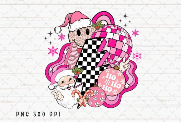 Retro Pink Merry Christmas Santa PNG: Your Festive Design Asset