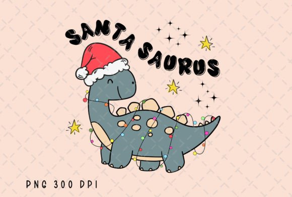 Santa Dinosaur Dino Boy Christmas PNG: Festive Fun