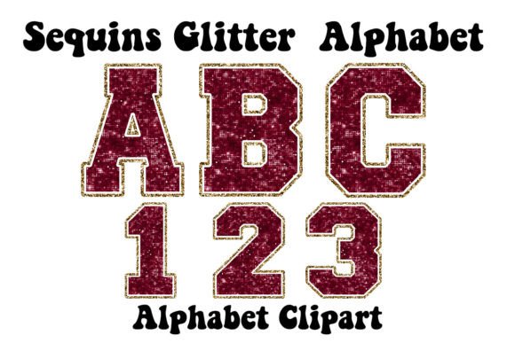 Sequins Glitter Maroon and Gold Alphabet: A Designer's Guide