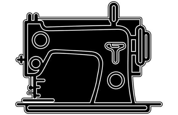 Sewing Machine Icon Flat Silhouette: A Designer's Essential Asset