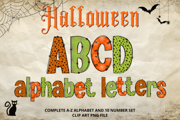 Spooky & Playful: Halloween Doodle Alphabet Letters PNG2