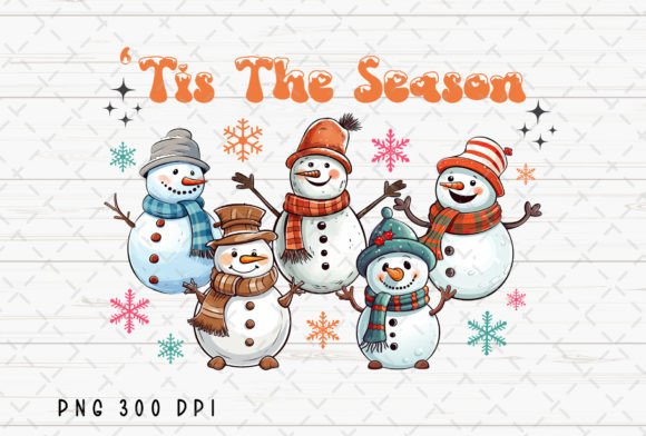 Tis the Season Snowman Retro Christmas: A Festive Design Asset