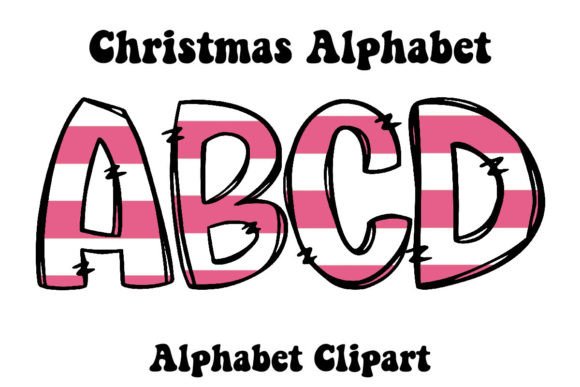 Unwrapping the Pink Strips Christmas Alphabet Doodle