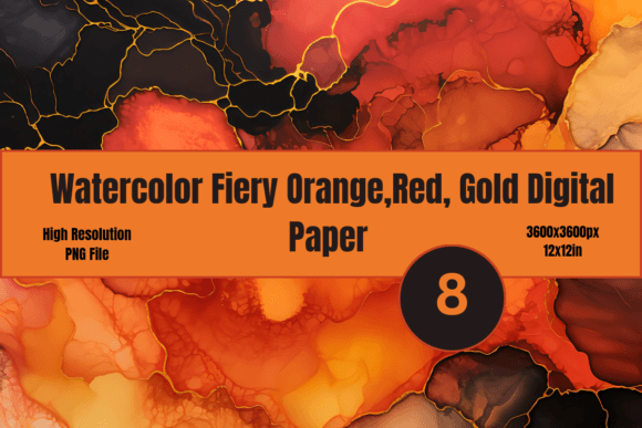 Watercolor Fiery Orange and Navy Blue: A Bold Design Asset
